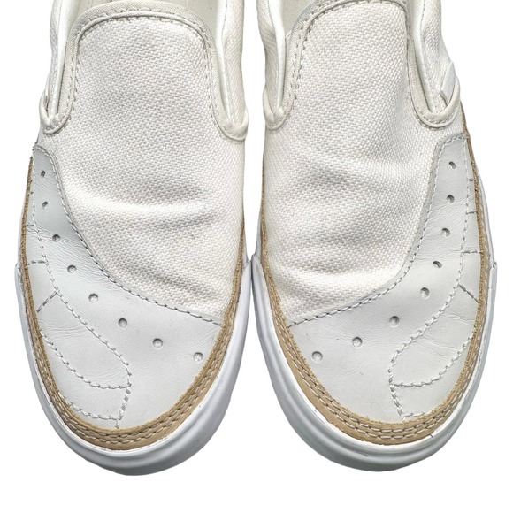 Vans | Unisex | Classic Canvas Overply Blanc De Blanc Slip On Shoes | Size 7.5 - Picture 4 of 12